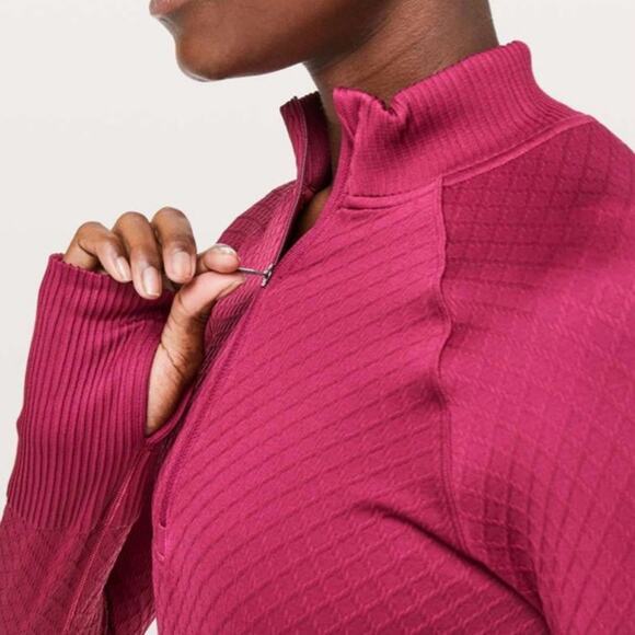 LULULEMON Star Ruby Rest Less 1/2 Zip Long Sleeve Active Pullover Run Top Sz 6 - Picture 13 of 13